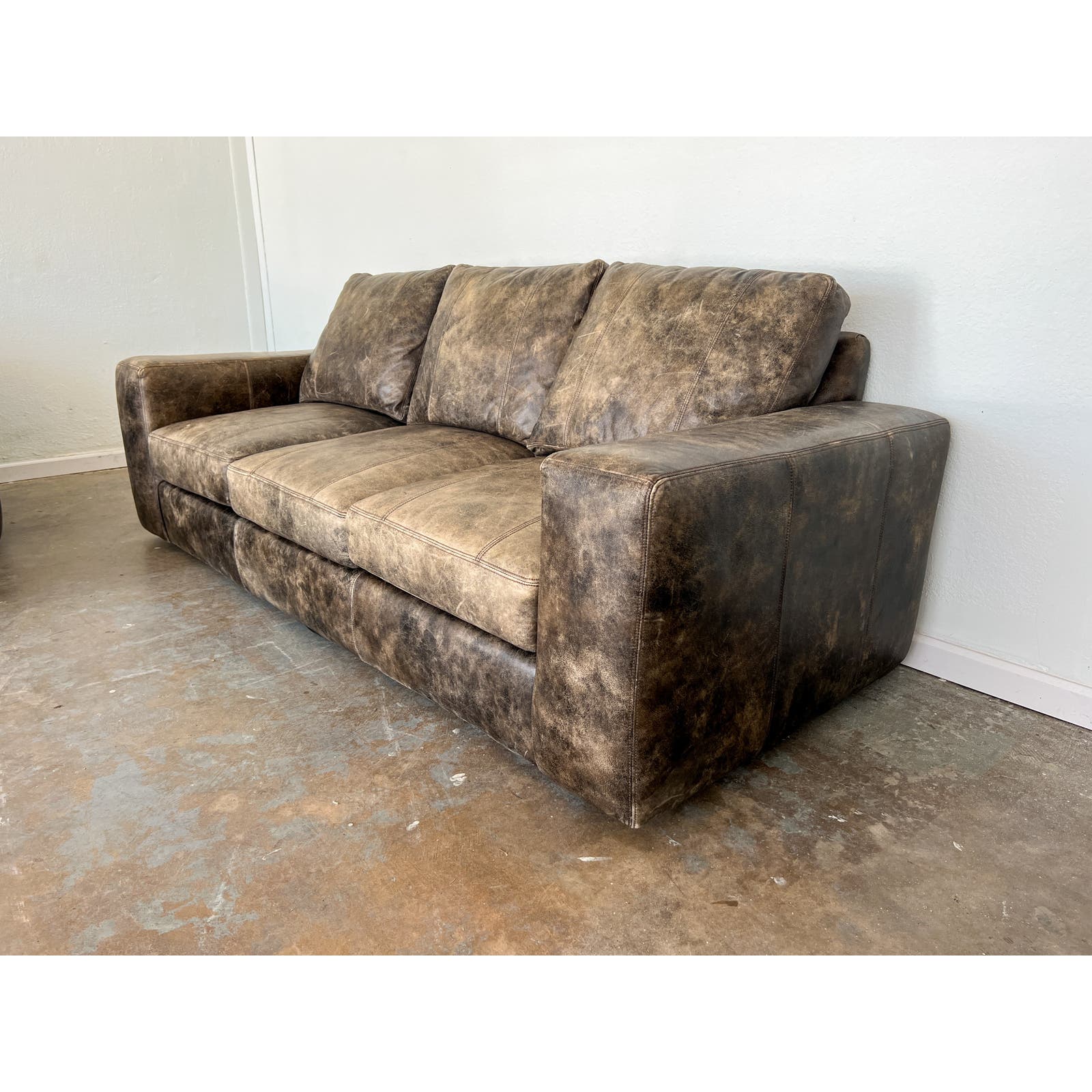 Arhaus Kipton Wide Arm Leather Sofa
